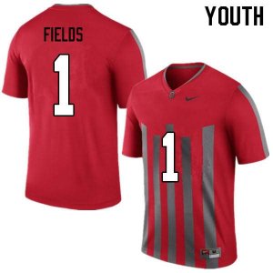 Youth Ohio State Buckeyes #1 Justin Fields Throwback Nike NCAA College Football Jersey Check Out NUI8744XD